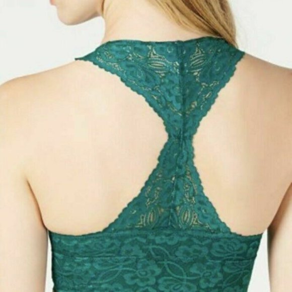 Free People Galloon Lace Racerback Bra M Green - Picture 5 of 10